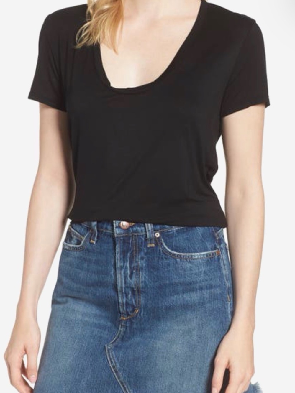Old Navy Black Scoop Neck Short Sleeve Tee